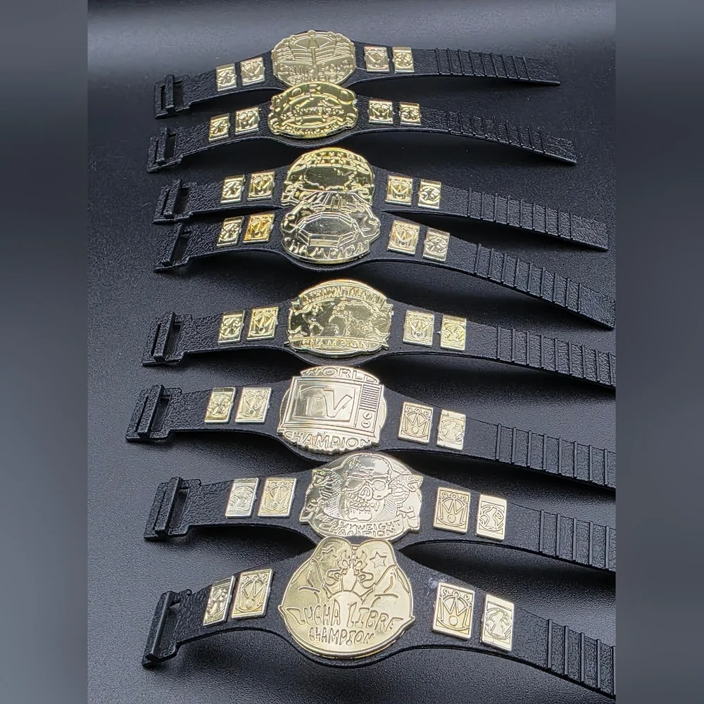 Set 8 Championship WWE And AEW. Black and Gold Champion Wearable